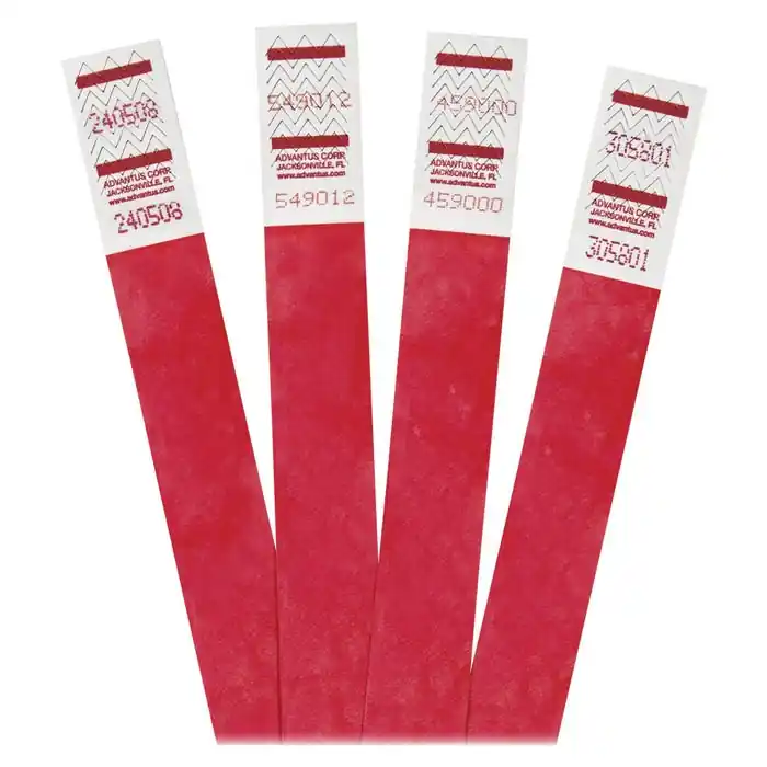 Best Seller Advantus 500-Pack Tyvek Colored Wrist Bands -- Wrist Band, Numbered, 3/4"x9-3/4", 500/PK, Red